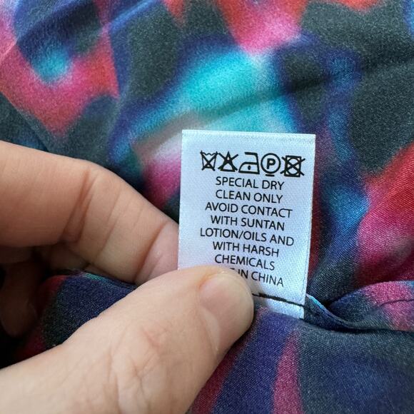 Saloni Silk Printed Ruffle Hem Mini Dress - Picture 8 of 10